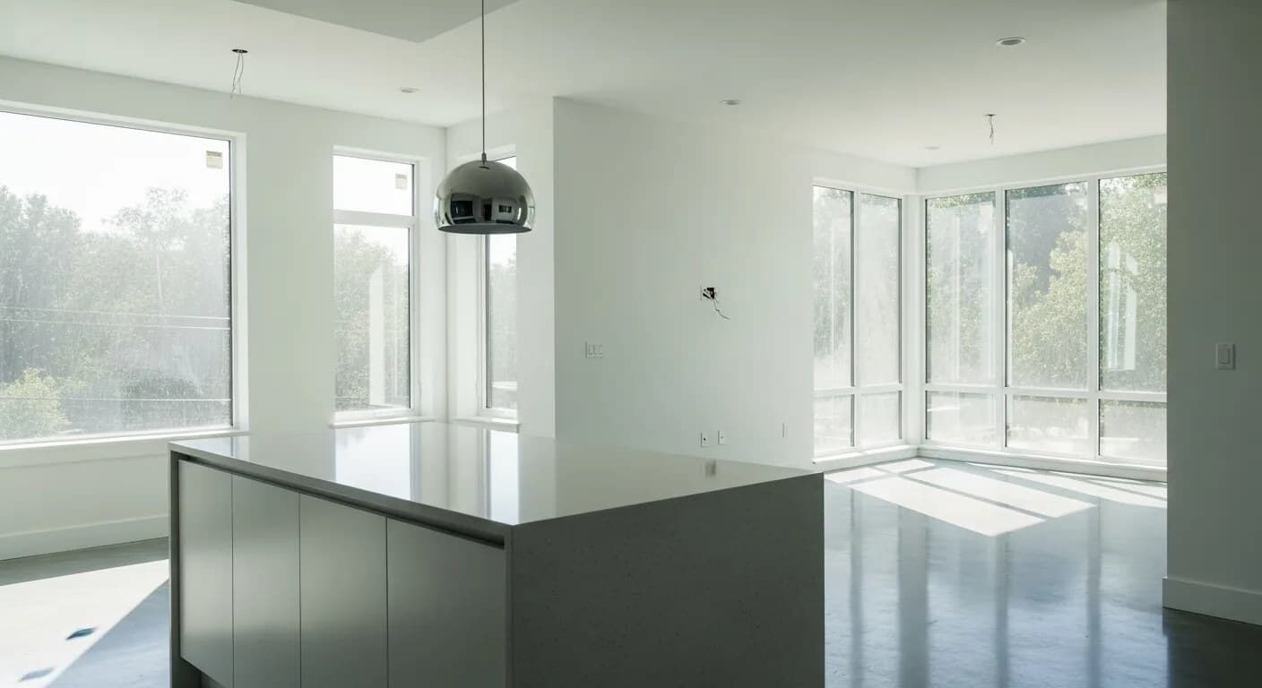 Clean, light-filled residential kitchen